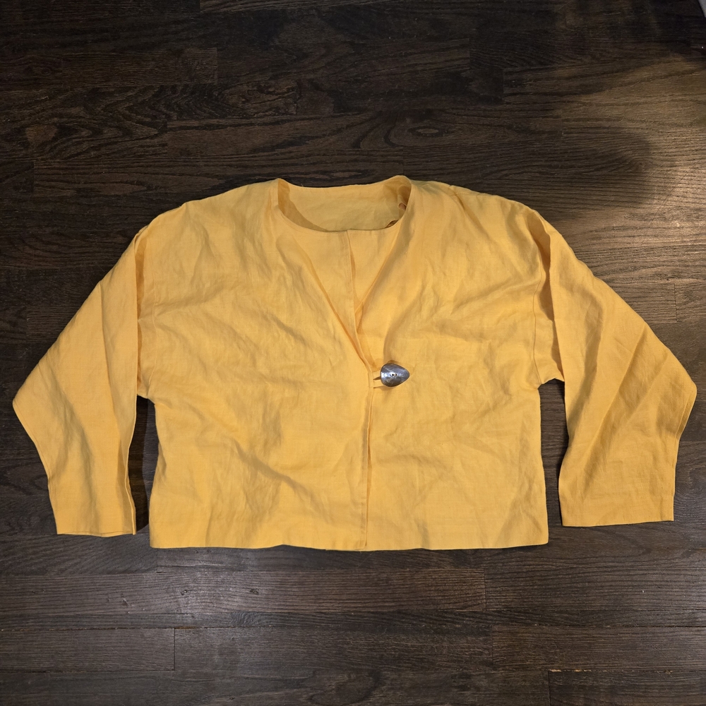 Fun Womens Yellow Long Sleeve Crop Top